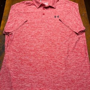 Red Under Armour, Heat Gear, Polo Shirt, Men's Size L